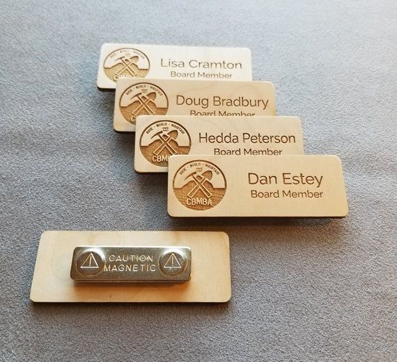 Personalized Wooden Name Tag with Magnet